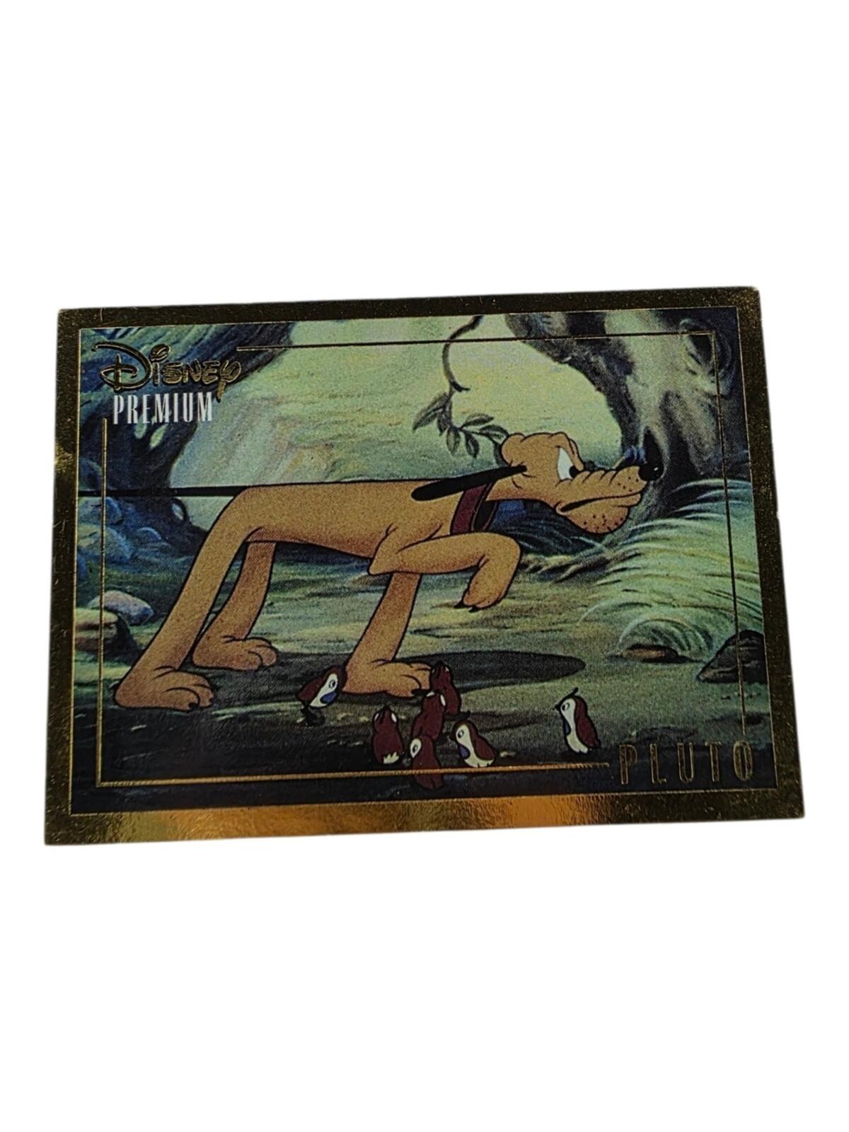 1995 Disney Pluto Trading Card - Gold Trim with Yellow Pluto