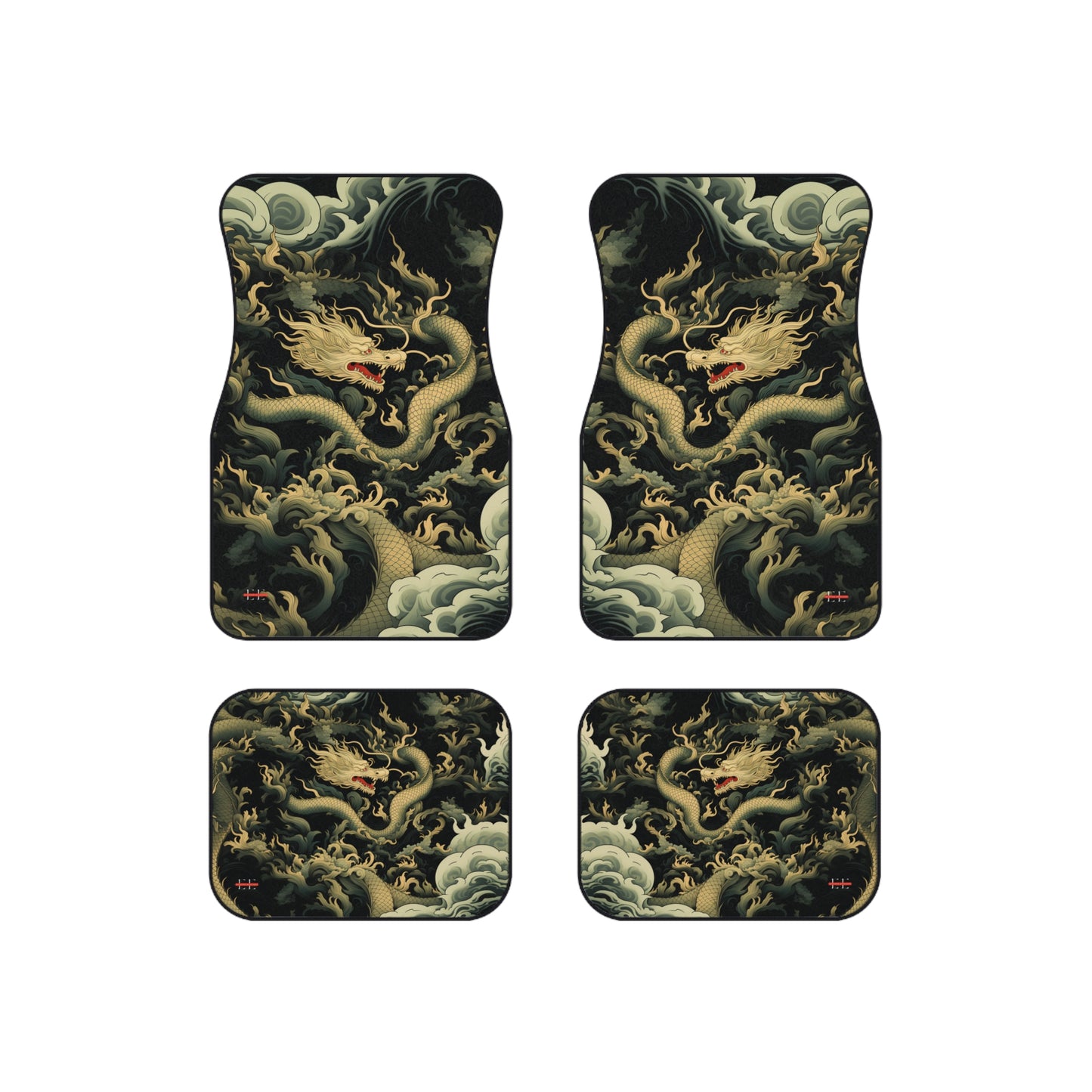 "Draconic Storm" — Car Floor Mats — Set of 4 Decorative Auto Rugs