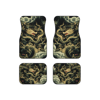 "Draconic Storm" — Car Floor Mats — Set of 4 Decorative Auto Rugs
