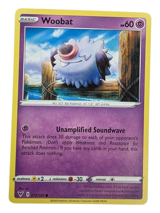 Woobat 073/185 Vivid Voltage Common Pokémon card.