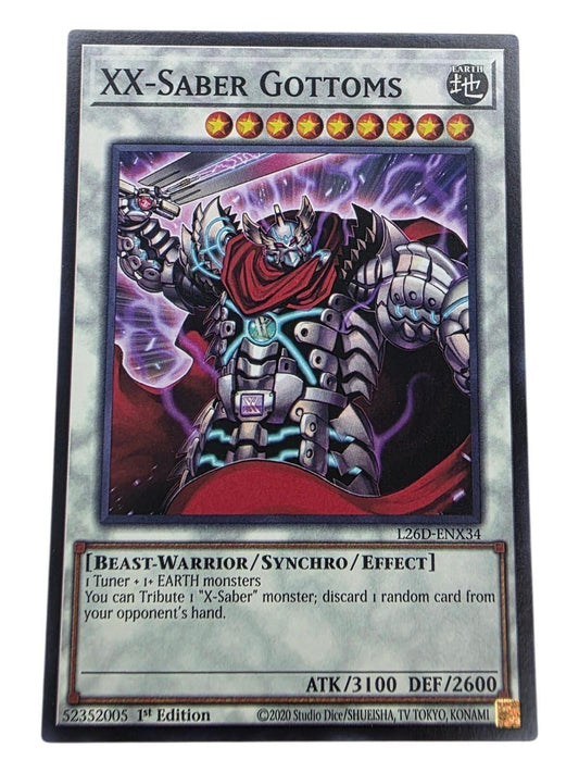 XX-Saber Gottoms 1st Edition Common Yu-Gi-Oh! card, showing the Beast-Warrior Synchro monster.