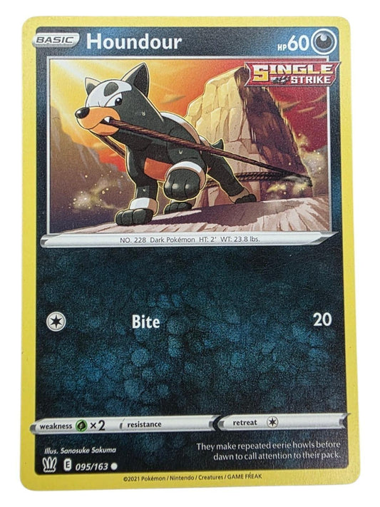 Houndour 095/163 Pokémon trading card from the Battle Styles expansion.