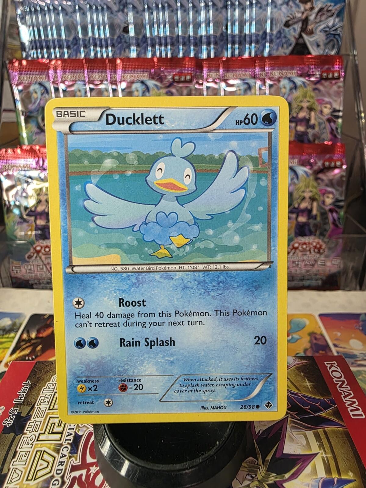 Pokemon Ducklett Trading Card - Yellow & Blue