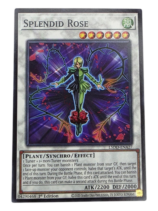 Splendid Rose Yu-Gi-Oh! card, 1st Edition Common.
