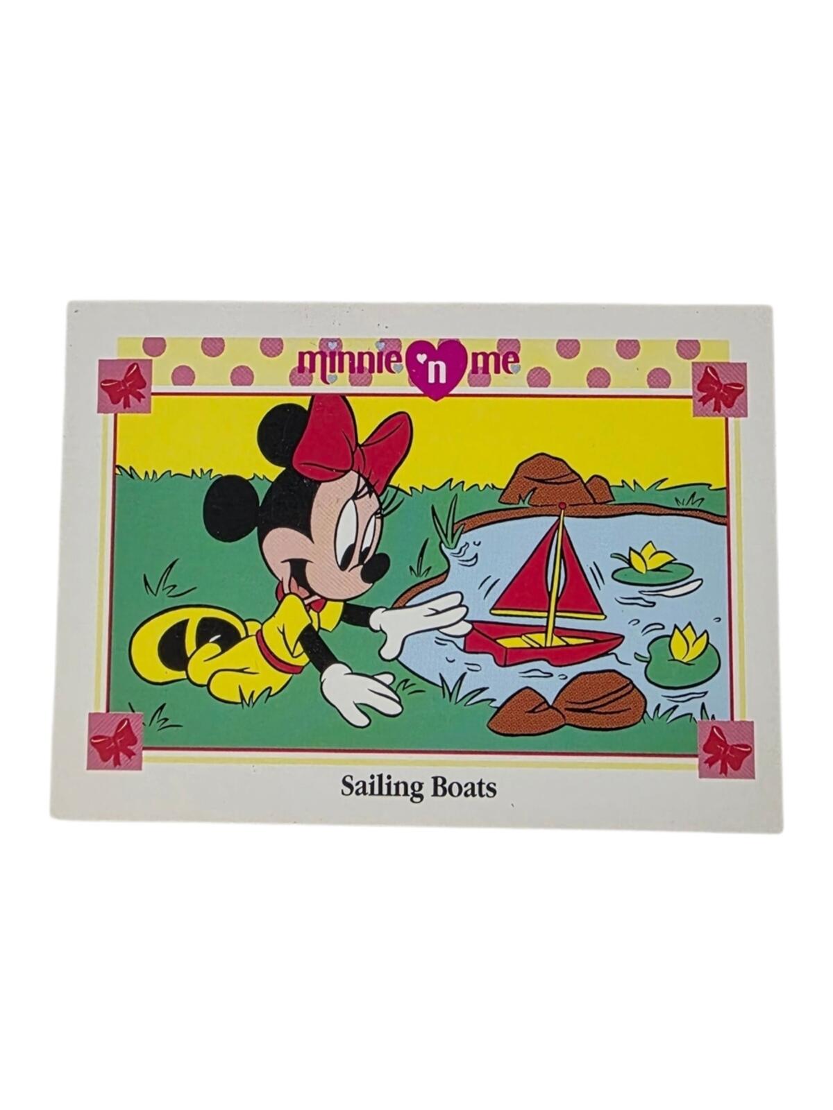 1991 Disney Minnie Mouse Yellow Red Blue Trading Card