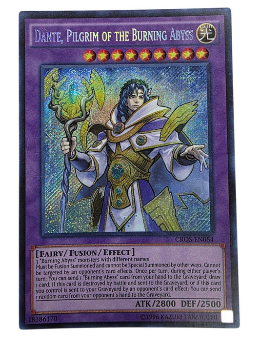 Dante, Pilgrim of the Burning Abyss 1st Edition Secret Rare Yu-Gi-Oh! card.
