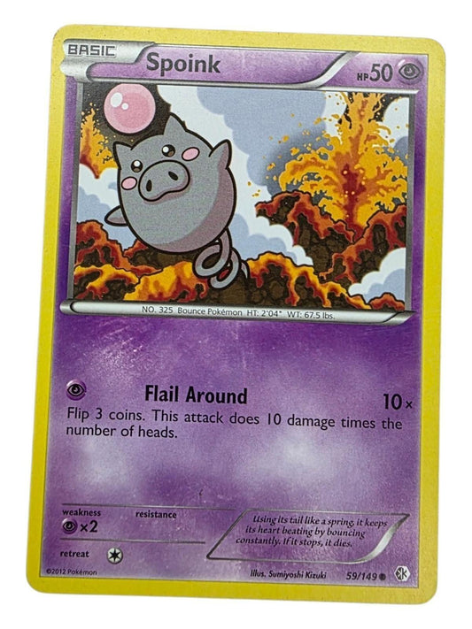 Spoink 59/149 Psychic-type Basic Pokémon card with Flail Around attack.