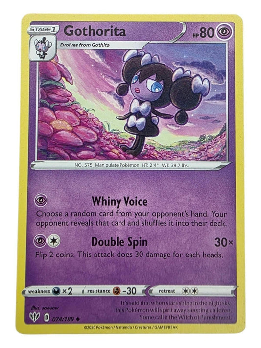 Gothorita 074/189 Uncommon Darkness Ablaze Pokémon trading card.