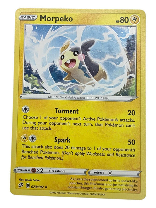 Morpeko Uncommon SWSH02 Rebel Clash 073/192 trading card.