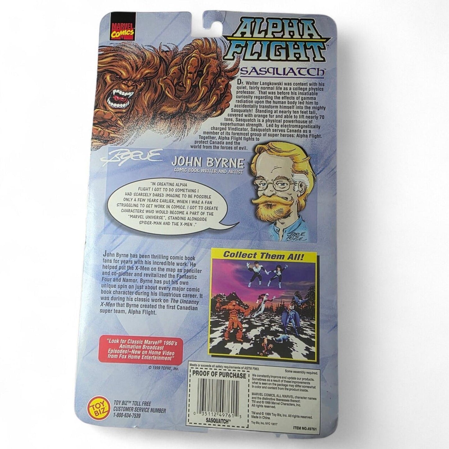 1999 MARVEL COMICS ALPHA FLIGHT 2 PACK SASQUATCH AND VINDICATOR ACTION FIGURES