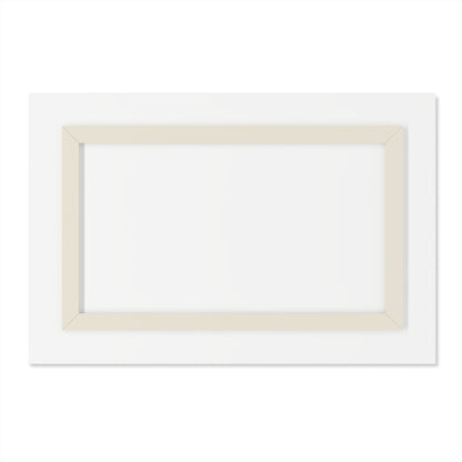 Back view of the acrylic wall art showing the white backing and mounting frame.