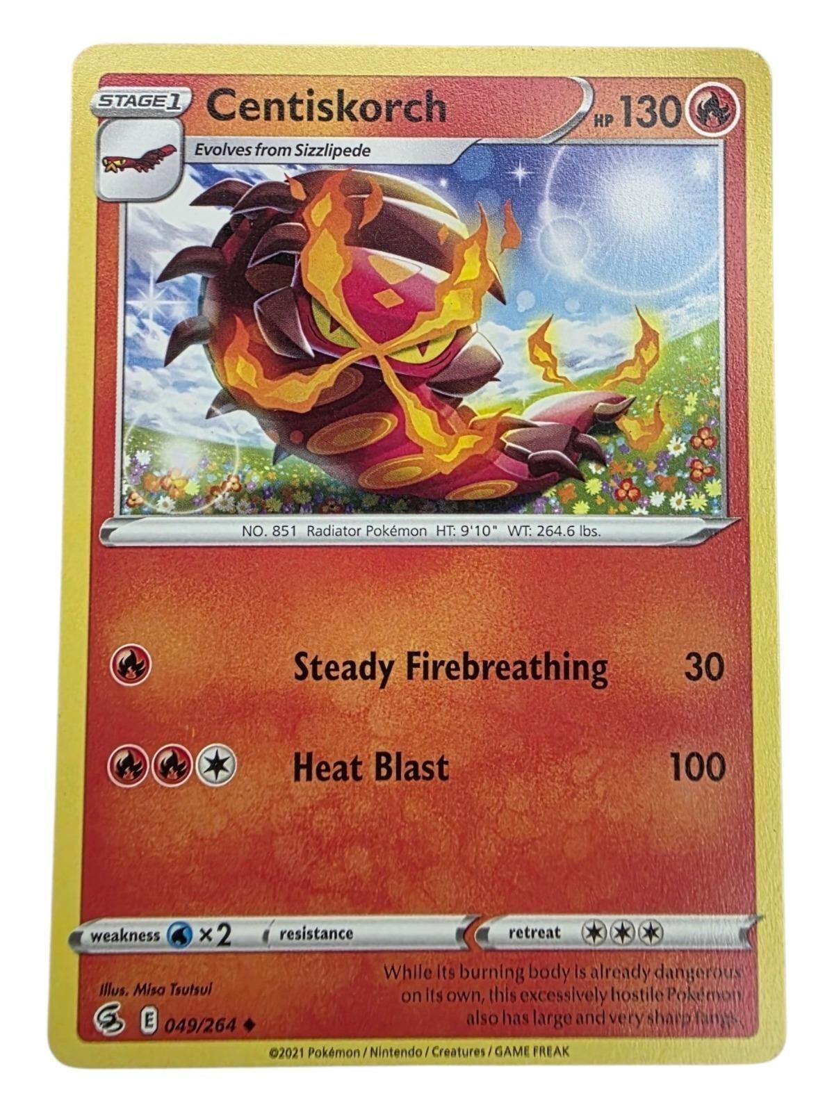 Centiskorch 049/264 Fusion Strike uncommon Pokémon card.