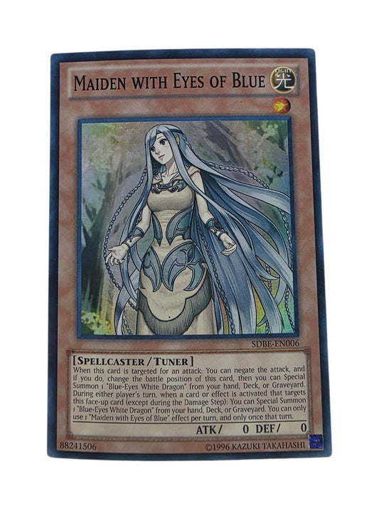 Maiden with Eyes of Blue Super Rare Yu-Gi-Oh! card from Structure Deck: Saga of Blue-Eyes.
