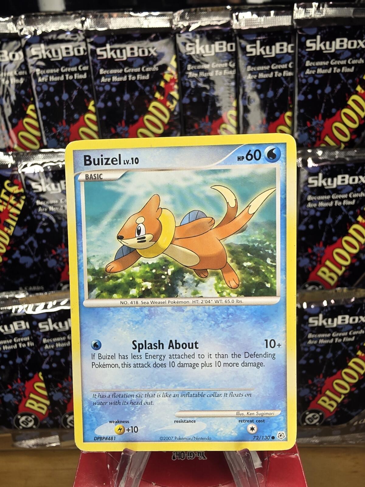 Pokemon Buizel Trading Card - Blue, Yellow, Orange