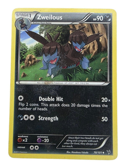 Zweilous 78/101 Uncommon Pokémon card from Noble Victories set.