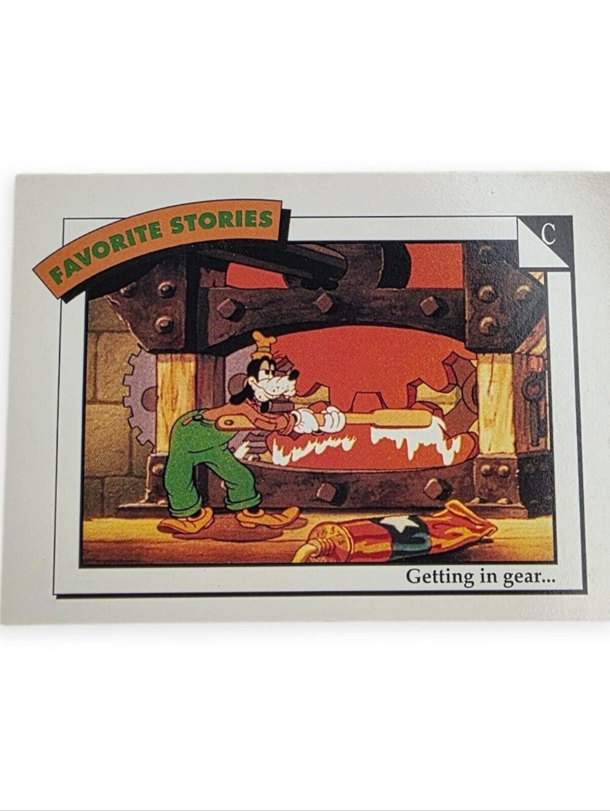 1991 Disney Trading Card Goofy Green Orange Red Favorite Stories