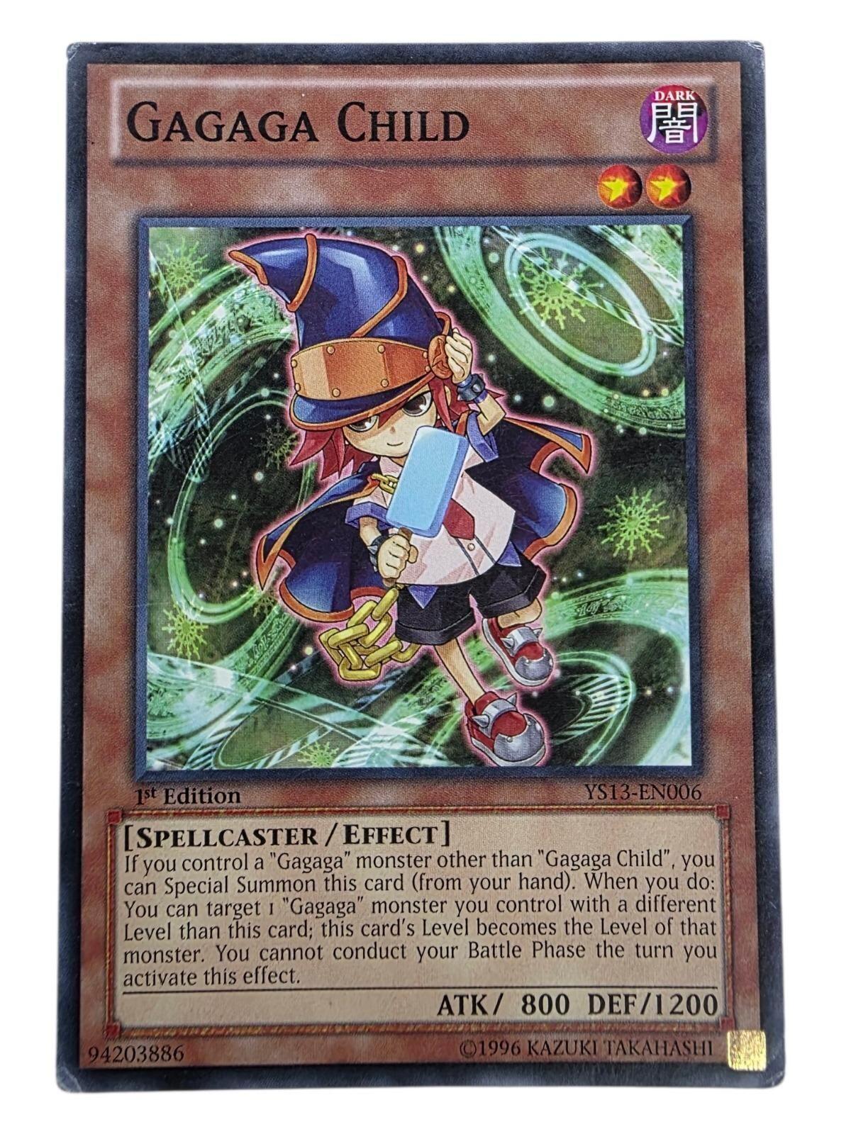 Gagaga Child 1st Edition Yu-Gi-Oh! card showing the Spellcaster monster holding an ice pop.