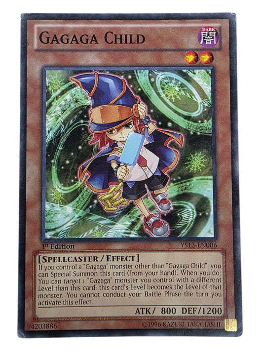Gagaga Child 1st Edition Yu-Gi-Oh! card showing the Spellcaster monster holding an ice pop.