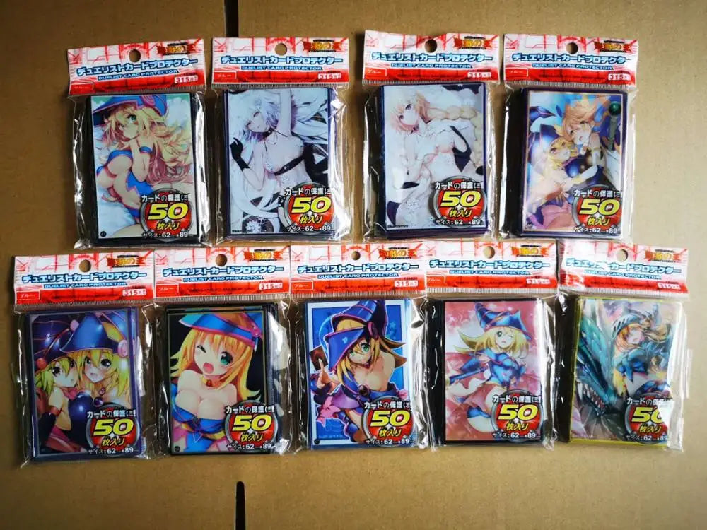 50pcs/lot Anime Yu-Gi-Oh! Dark Magician Girl yugioh Cosplay Board Games Card Sleeves Barrier Protector toy gift