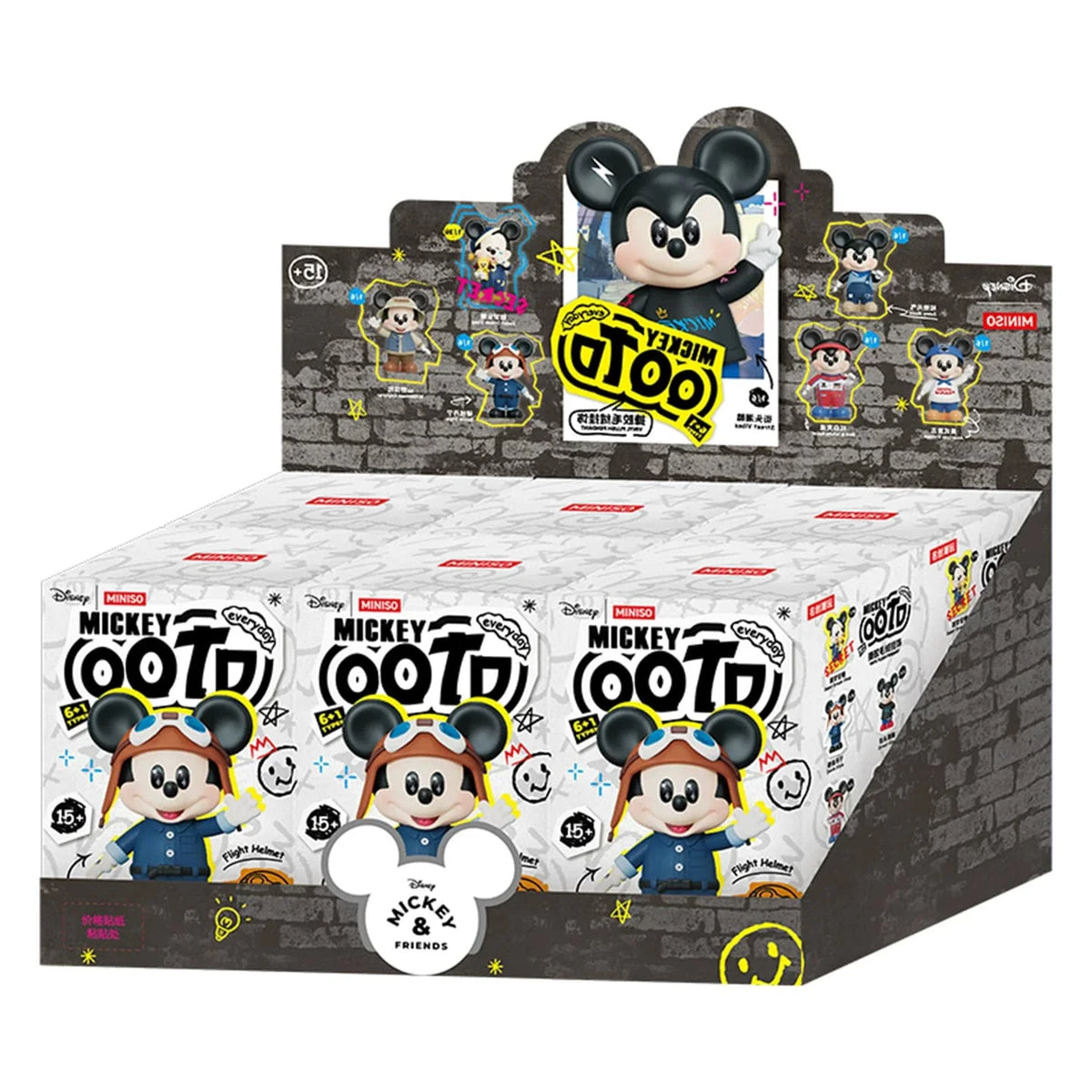 100% Original Miniso Mic Mouse Everyday OOTD Fashion Vinyl Plush Dolls Blind Box Vinyl Keychains Anime Cartoon Blind Box Gifts