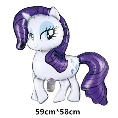 My Little Ponyed Foil Balloon Happy Birthday Latex Ballon Banner Party Decoration Cake Topper Supplies Backdrop Disposable Toy