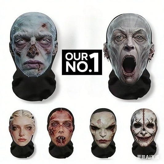 Realistic 3D Horror Skull Zombie Full Face Mask Breathable Mesh Headgear Cosplay Prop for Halloween Party Prank Carnival Costume