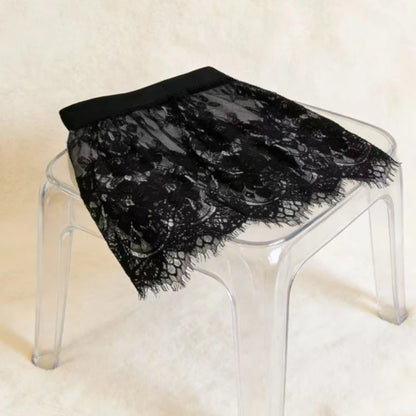 Miniskirt Sexy Transparent Lace Mesh Skirt Shirt Extender Women Summer Mini Black White Short Micro Skirt Ladies Underskirt