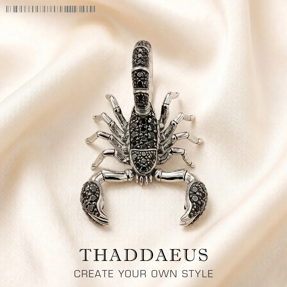 Pendant Scorpion Black,Brand New Fashion Jewelry Europe 925 Sterling Silver Accessories Gift For Woman Rebel Men
