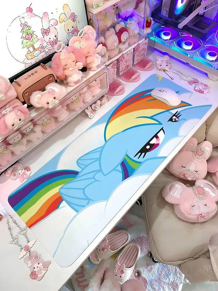 My L-Littles-P-Ponys Mouse Pad Computer Mat Deskpad Laptop Keyboard Mat Office Large Landscape Mousepad