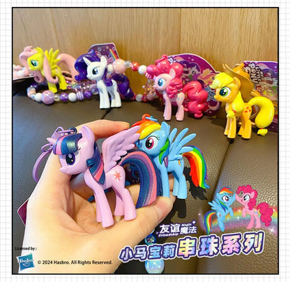 Authentic Pony Polaroid Keychain Girls Cute Cartoon Twilight Sparkle Doll Key Chain Pendant Year of The Horse Mascot