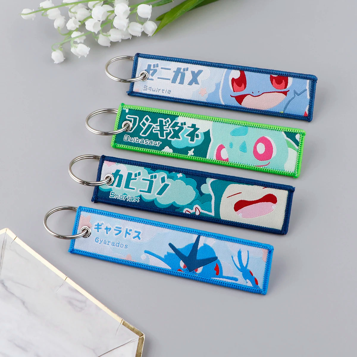 Anime Cute Animal Jet Tag Embroidery Keys Tag Women Keyring Cartoon Car Keys Fashion Jewelry Accessories Kids Gifts 1PCS