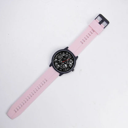 Skeleton Skull Dial Gentleman Quartz Watch Men Personalized Wristwatch Black Fashion Souvenir Gift For Male Friend Husband