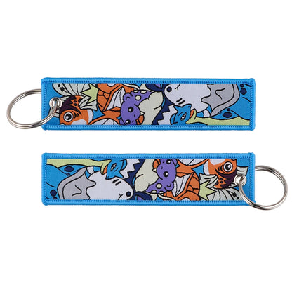 Anime Cute Animal Jet Tag Embroidery Keys Tag Women Keyring Cartoon Car Keys Fashion Jewelry Accessories Kids Gifts 1PCS