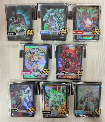 Bandai Genuine Yugioh Blue-Eyes Twin Burst Dragon Card Sleeves Yu-Gi-Oh! OCG Trading Cards Holographic Protector Case Cover
