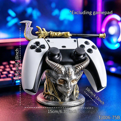 New Gothic Horned Demon Controller Holder Universal Fit Ps Xbox Switch Gamepad Resin Stand Gaming Desktop Decor Ornament