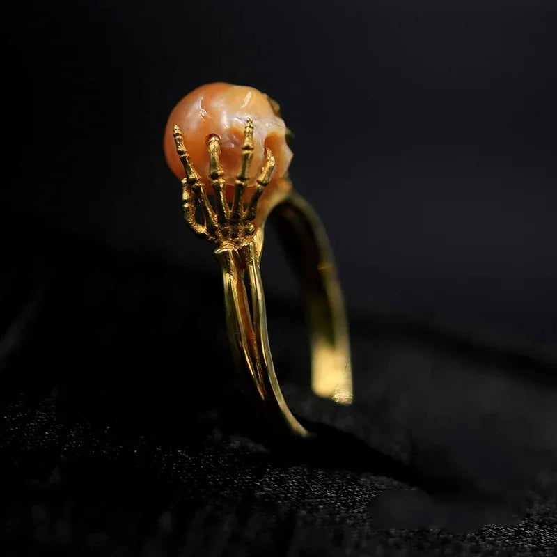 Headache, Skull Pain, Emotional Ring Personality Skull Carving