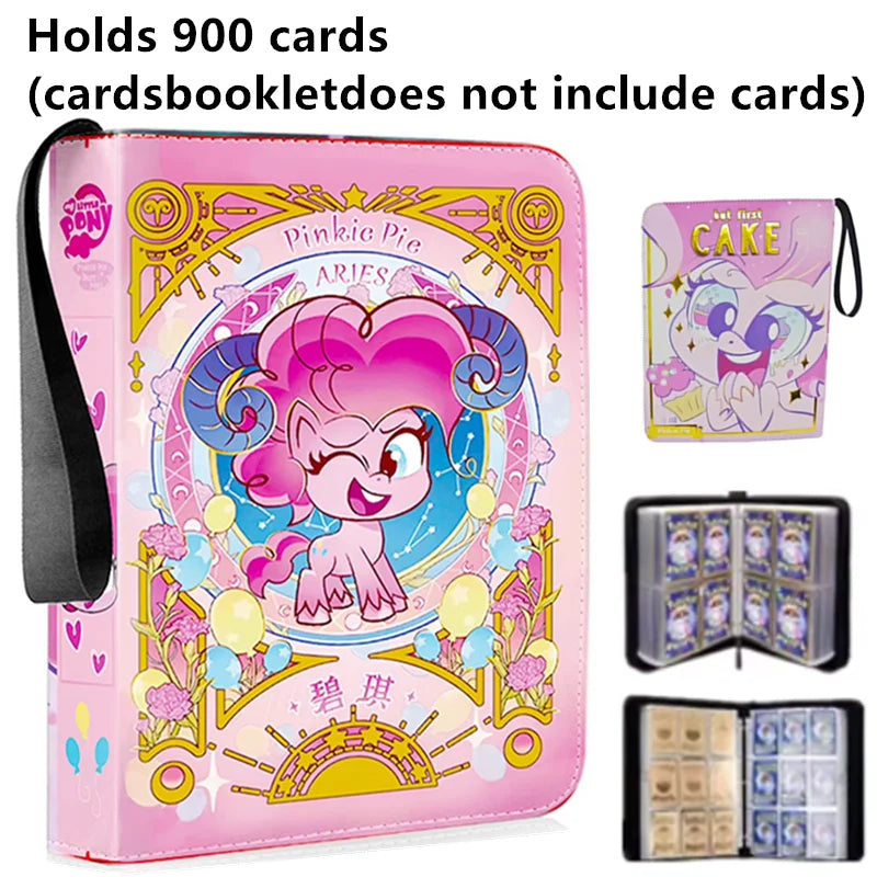 My Little Pony 400pcs/900pcs Card Album Book Folder 4/9 Card Slots Collections Zipper Double Pocket Zipper Card Binder Holder