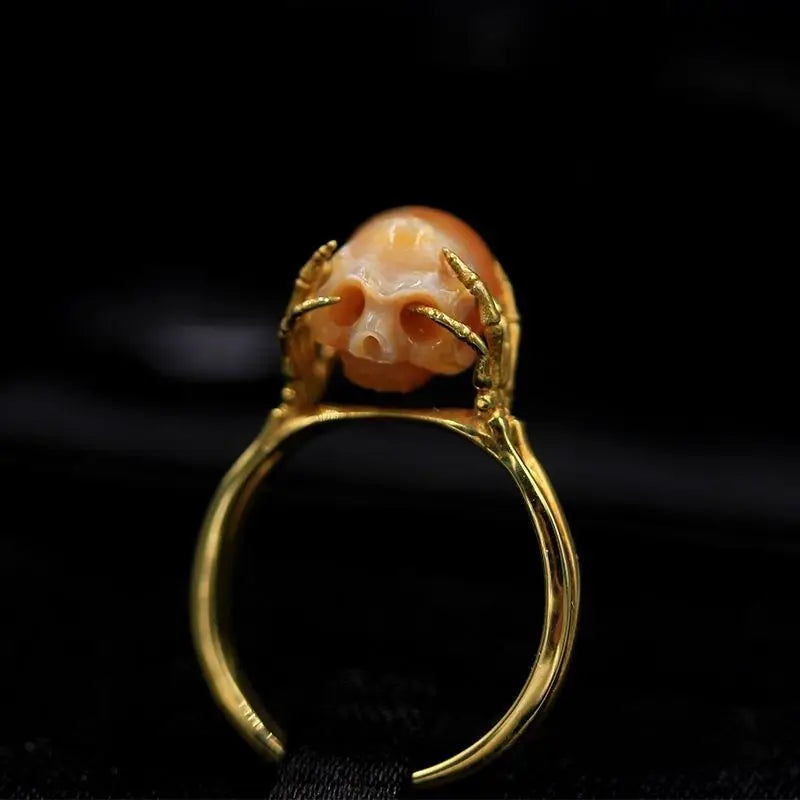 Headache, Skull Pain, Emotional Ring Personality Skull Carving