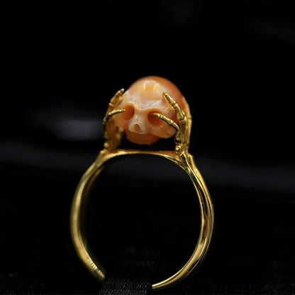 Headache, Skull Pain, Emotional Ring Personality Skull Carving