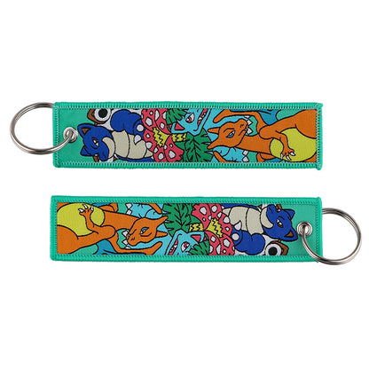 Anime Cute Animal Jet Tag Embroidery Keys Tag Women Keyring Cartoon Car Keys Fashion Jewelry Accessories Kids Gifts 1PCS
