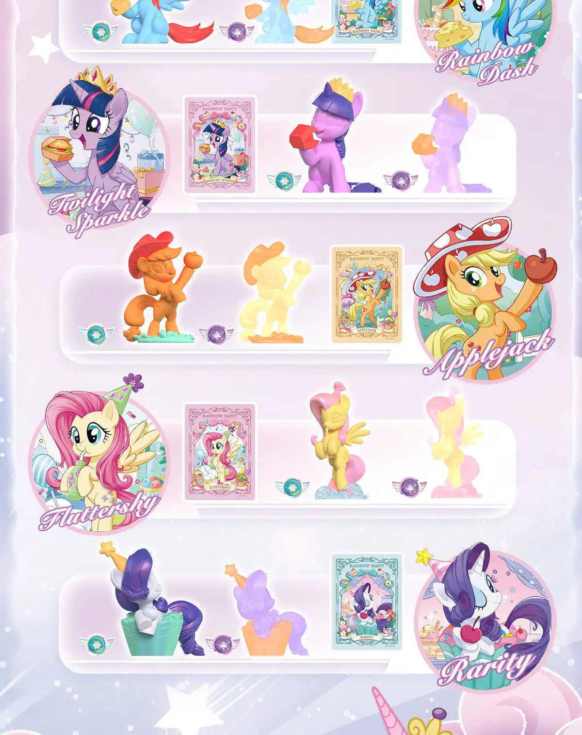 Kayou My Little Pony Magic Rubber Puppet V1 V2 V3 Trendy Blind Box Genuine Eraser Holiday Gift Ornaments