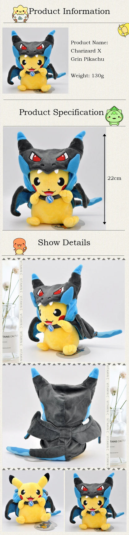 Pokemon Pikachu Morpeko Gengar Cosplay Toy Snorlax Garchomp Tyranitar Hydreigon Anime Eevee Lapras Stuffed Plush Charizard doll