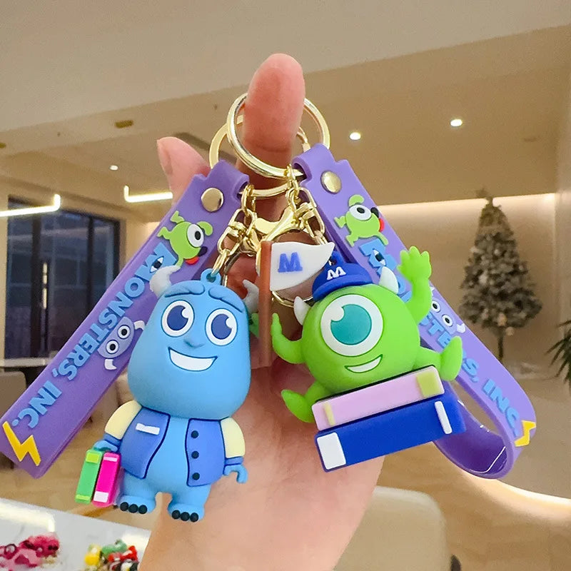 Anime Monsters, Inc Themed Keychain Fashion Silicone Dolls Bag Pendant Car Key Accessories Students Give Each Other Small Gifts