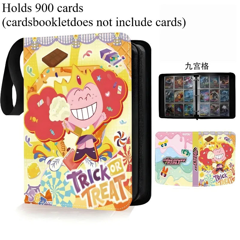 Powerpuff Girls Card Organizer 400/900 Cards Pack with 4/9 Card Slots Zippered Double Pockets Anime Merchandise Gift