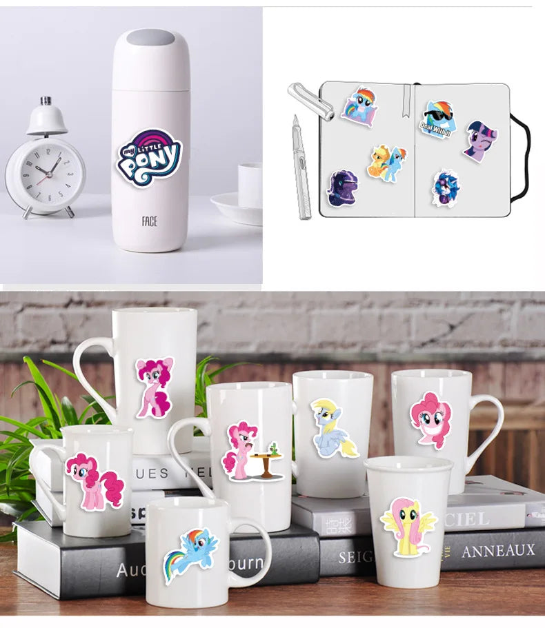 50Pcs Pony Stickers Cute Cartoon Stickers Mobile Phone Cup Notebook Waterproof Decorative Hand Account Stickers