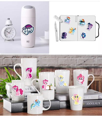 50Pcs Pony Stickers Cute Cartoon Stickers Mobile Phone Cup Notebook Waterproof Decorative Hand Account Stickers