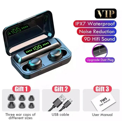 Sports Waterproof Wireless Earbuds, TWS, Bluetooth 5.3, Hi-Fi Stereo Sound, Built-in Mic