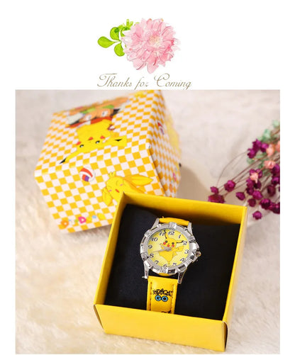 Pocket Monster Pikachu Fashion Cosplay Watch Creative Boys Girls Children's Anime Cartoon Birthday Gifts with Box