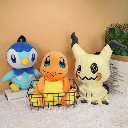 Pokemon Plush Backpack Anime Gengar Charizard Piplup Eevee Mimikyu Soft Stuffed Schoolbag Shoulder Bag Toy for Kids