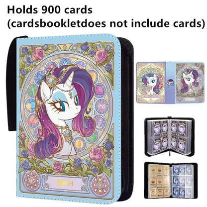 My Little Pony 400pcs/900pcs Card Album Book Folder 4/9 Card Slots Collections Zipper Double Pocket Zipper Card Binder Holder